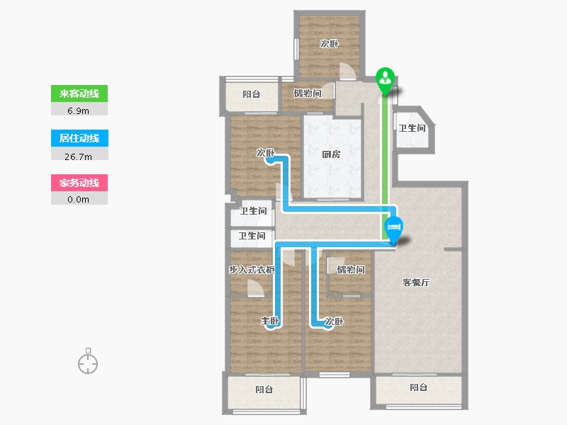 陕西省-西安市-雅荷翠华小区-160.00-户型库-动静线