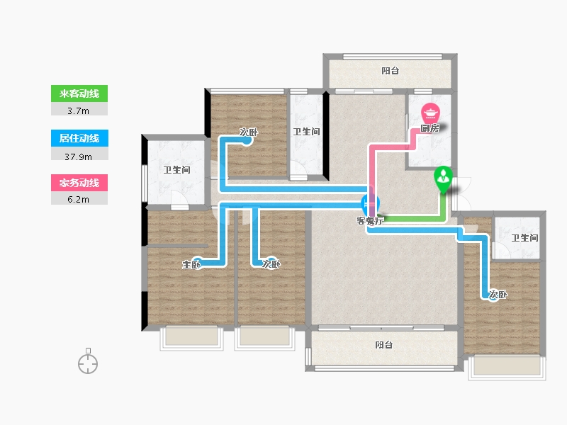 浙江省-杭州市-荟品天语城-150.40-户型库-动静线