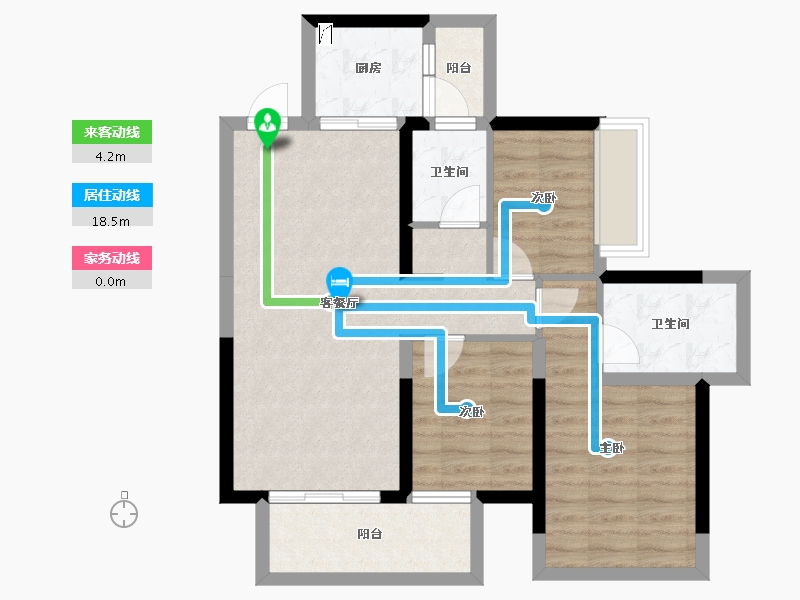 广西壮族自治区-南宁市-天健和府-72.13-户型库-动静线