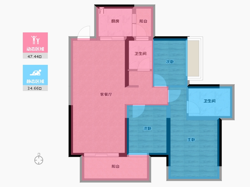 广西壮族自治区-南宁市-天健和府-72.13-户型库-动静分区