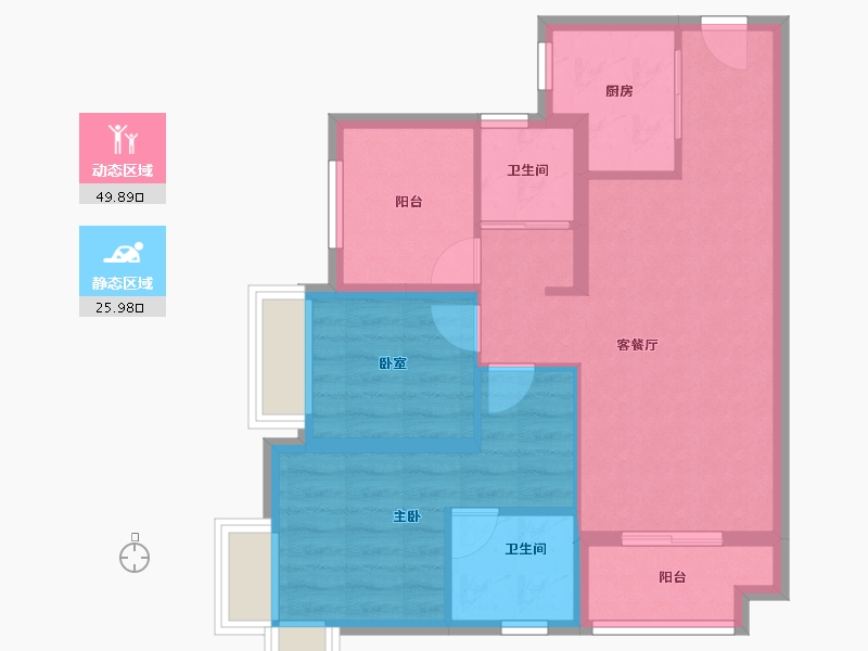 广东省-佛山市-万科天空之城-67.24-户型库-动静分区