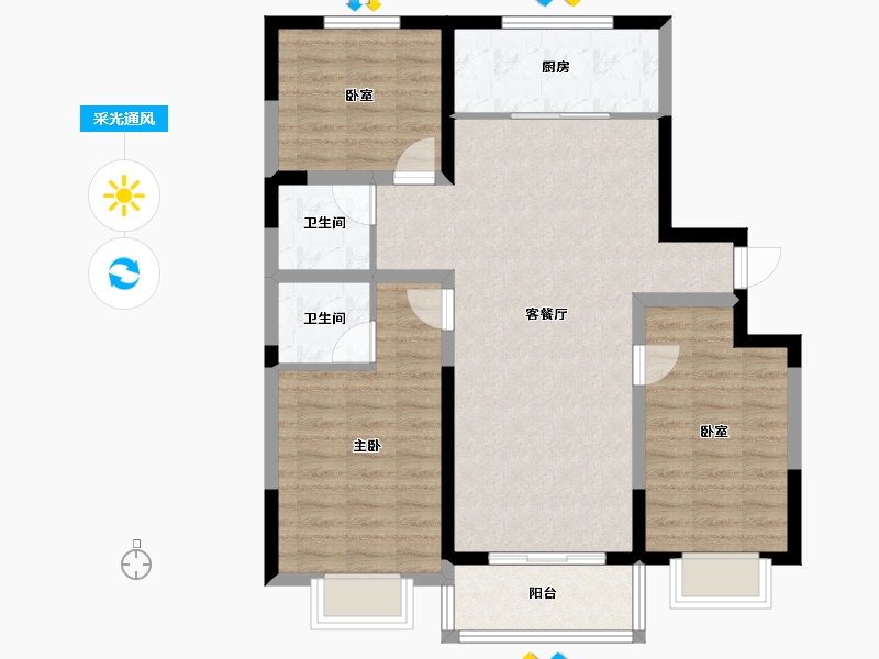 山西省-太原市-融超悦府-88.40-户型库-采光通风