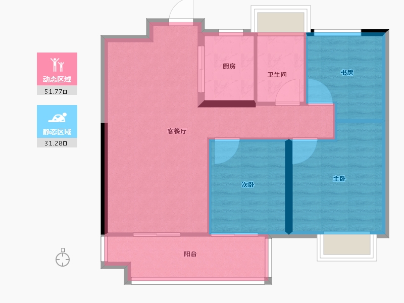 安徽省-合肥市-祥源花世界-75.20-户型库-动静分区