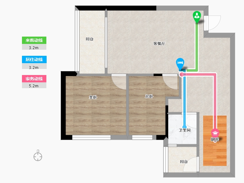 广西壮族自治区-南宁市-振宁星光广场-56.95-户型库-动静线