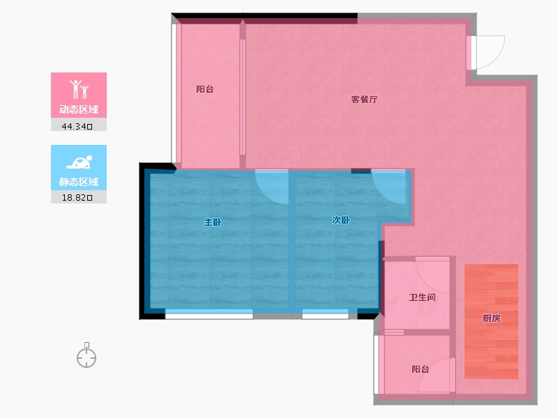 广西壮族自治区-南宁市-振宁星光广场-56.95-户型库-动静分区