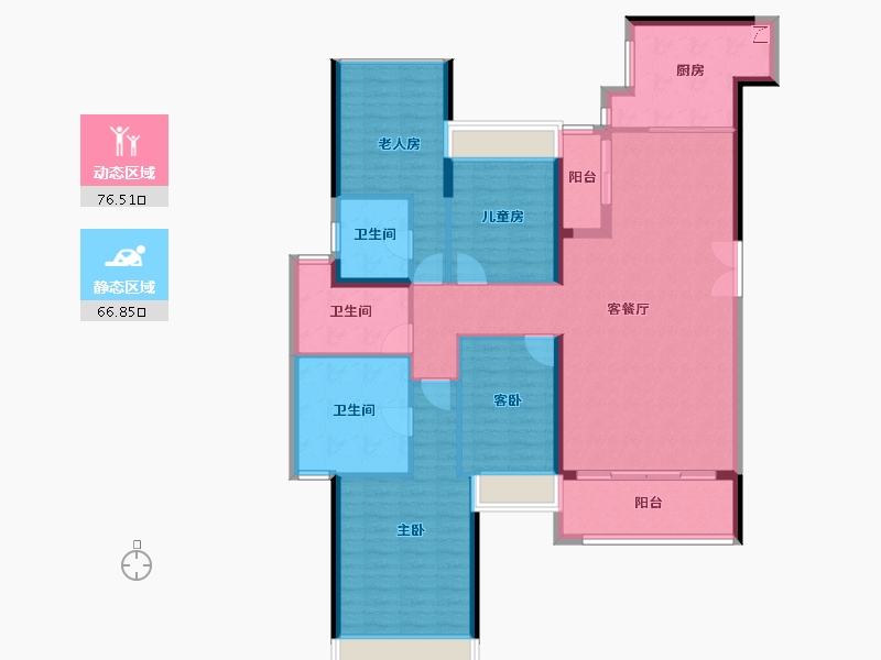 广东省-佛山市-三水冠军城-129.73-户型库-动静分区