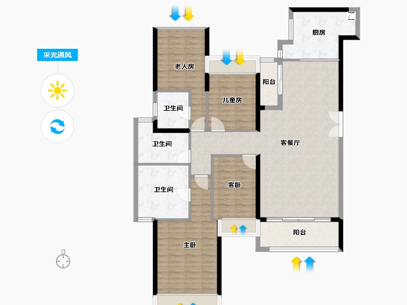 广东省-佛山市-三水冠军城-129.73-户型库-采光通风