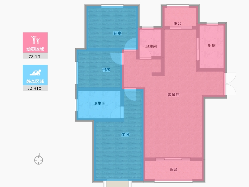 甘肃省-兰州市-兰石豪布斯卡-111.01-户型库-动静分区