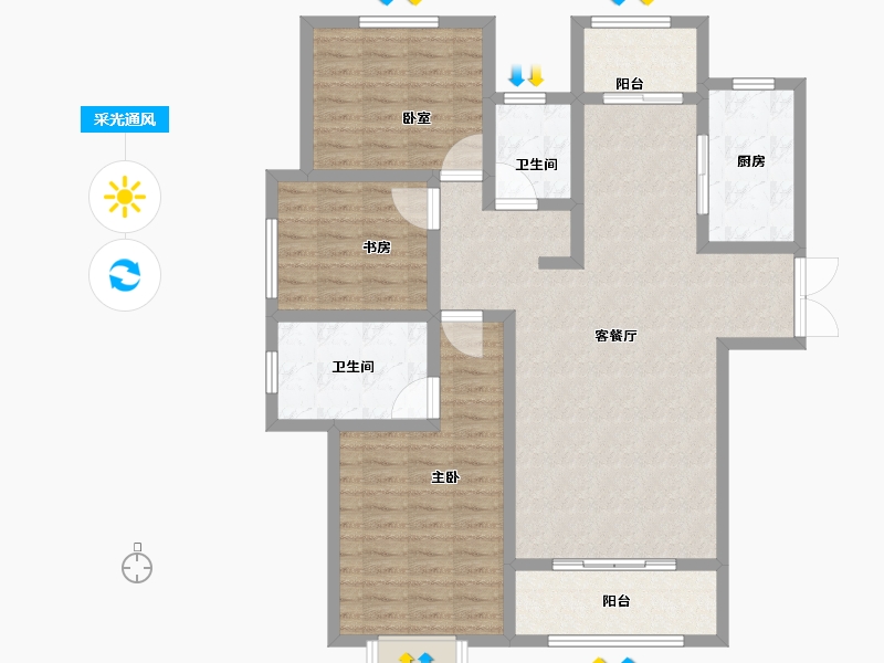 甘肃省-兰州市-兰石豪布斯卡-111.01-户型库-采光通风