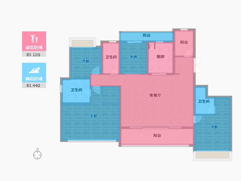 浙江省-杭州市-时代滨江丹枫四季院-148.00-户型库-动静分区