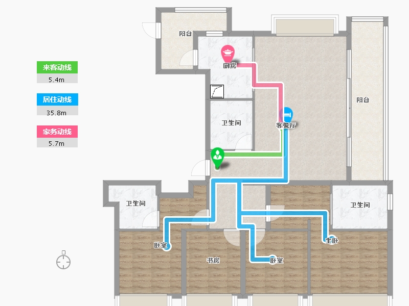 浙江省-杭州市-华润置地亚奥城-145.60-户型库-动静线