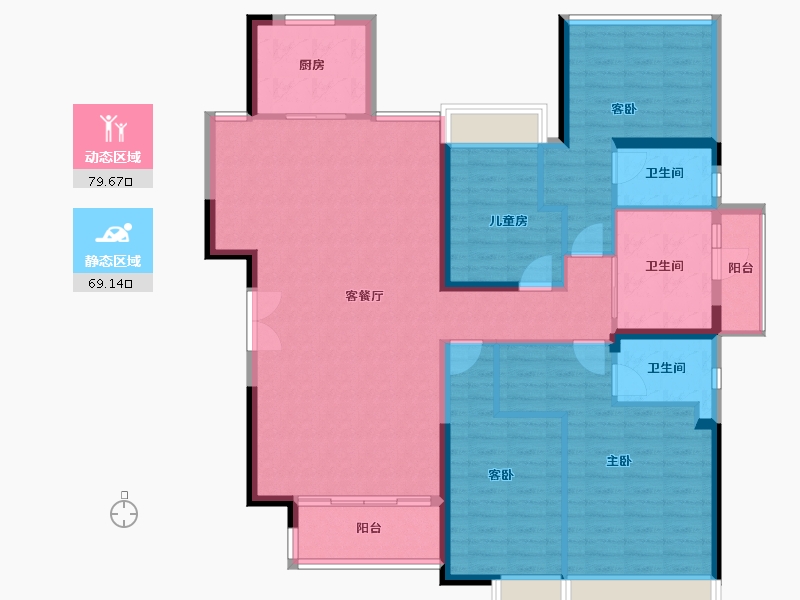 广东省-佛山市-三水冠军城-134.90-户型库-动静分区