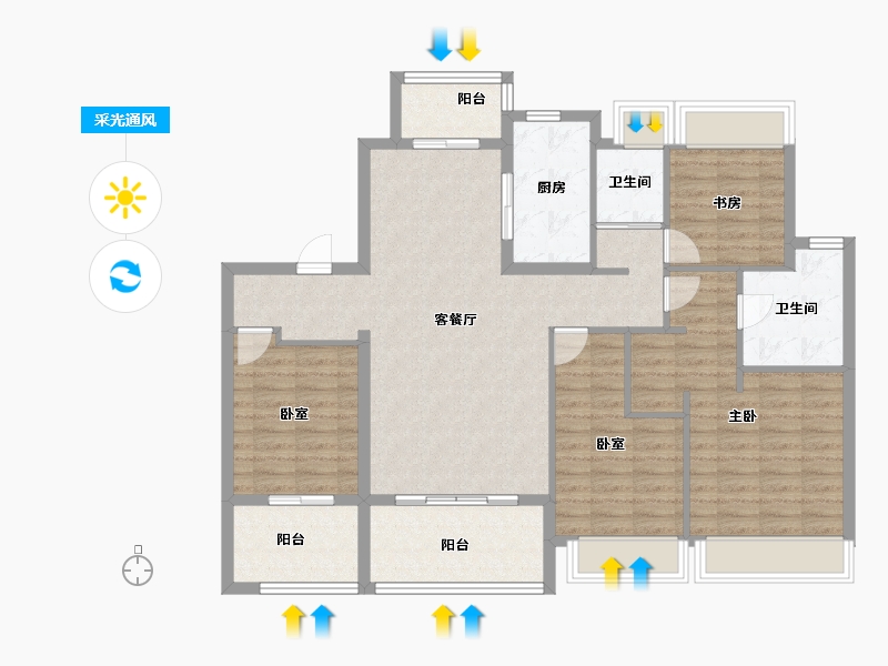 广东省-佛山市-万科天空之城-115.41-户型库-采光通风