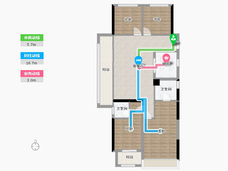 浙江省-杭州市-东亚溪雅香舍-102.68-户型库-动静线