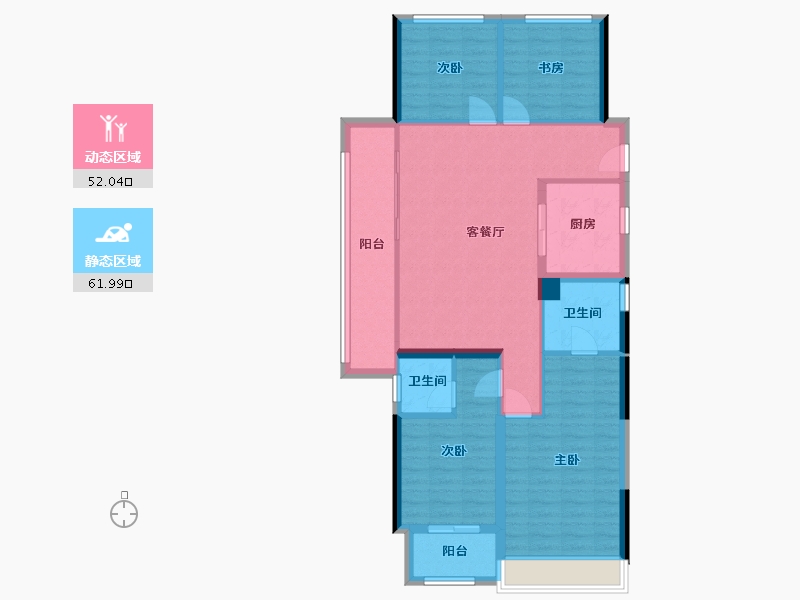 浙江省-杭州市-东亚溪雅香舍-102.68-户型库-动静分区