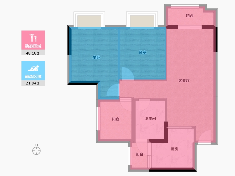 广东省-广州市-合景朗悦公馆-62.03-户型库-动静分区