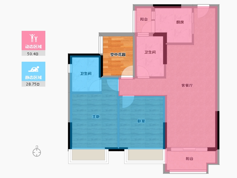 广东省-佛山市-中交白兰春晓-75.96-户型库-动静分区