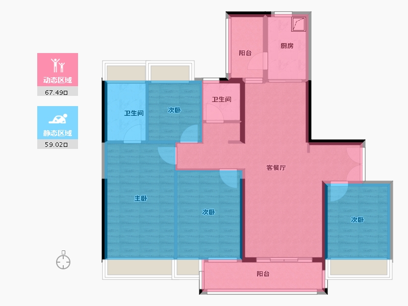 广东省-广州市-富颐华庭-113.43-户型库-动静分区