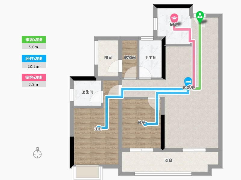 广东省-广州市-中建弘阳德信·湾璟壹号-75.86-户型库-动静线