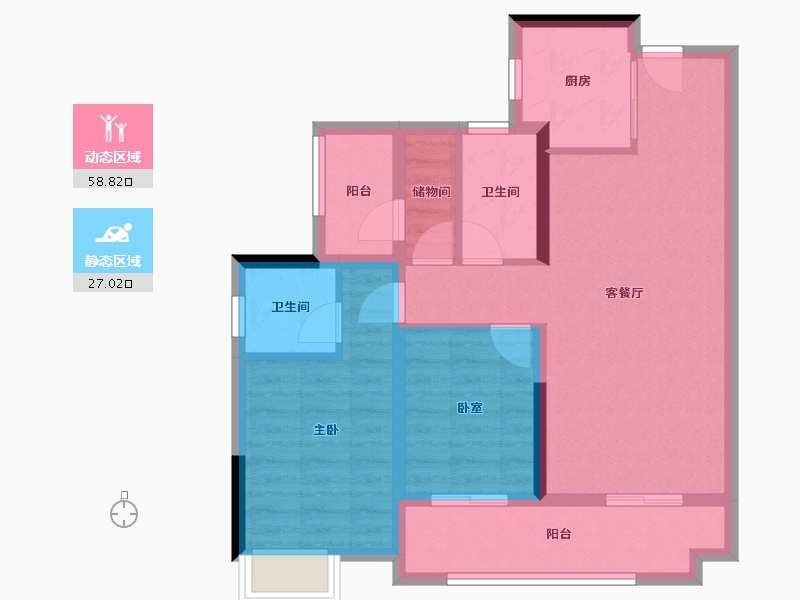 广东省-广州市-中建弘阳德信·湾璟壹号-75.86-户型库-动静分区