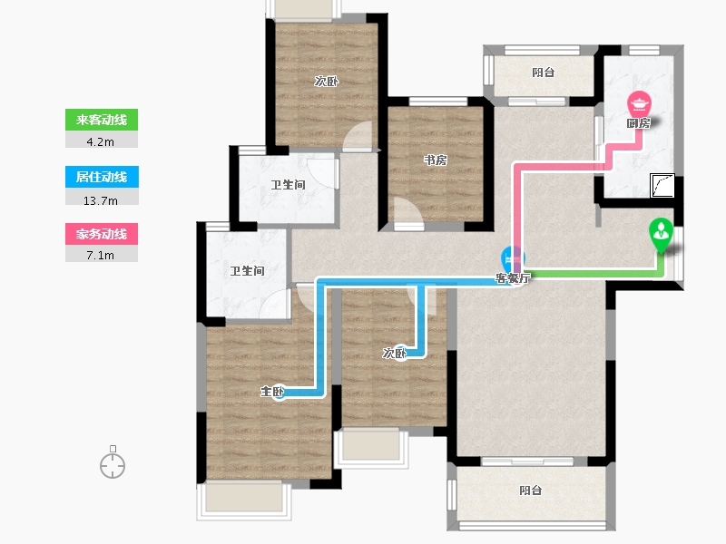 湖北省-武汉市-南德长江城-107.00-户型库-动静线