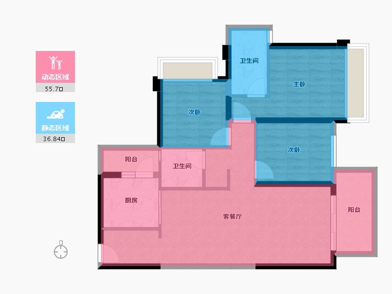 广西壮族自治区-南宁市-天健天境-82.45-户型库-动静分区