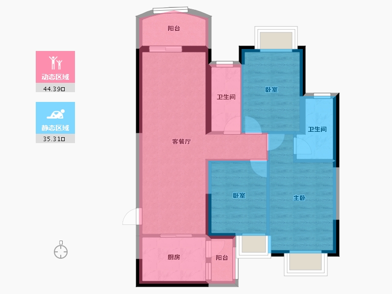 广东省-广州市-广州恒大阳光半岛-70.64-户型库-动静分区