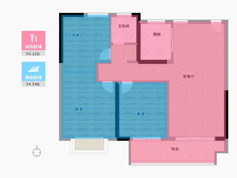 江苏省-常州市-天宁融悦府-75.38-户型库-动静分区