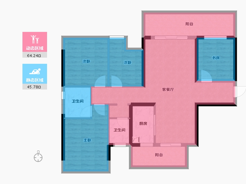 广西壮族自治区-南宁市-天健和府-97.51-户型库-动静分区