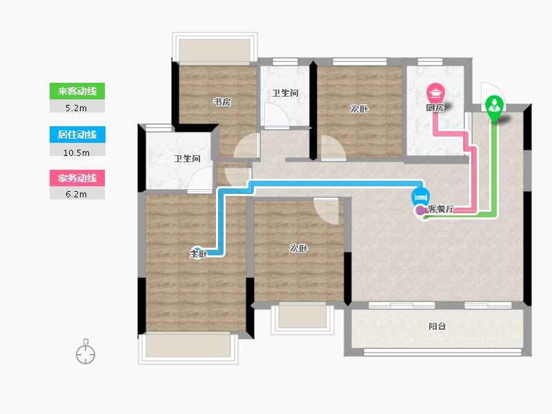 浙江省-杭州市-祥生湛景江山云樾府-96.00-户型库-动静线