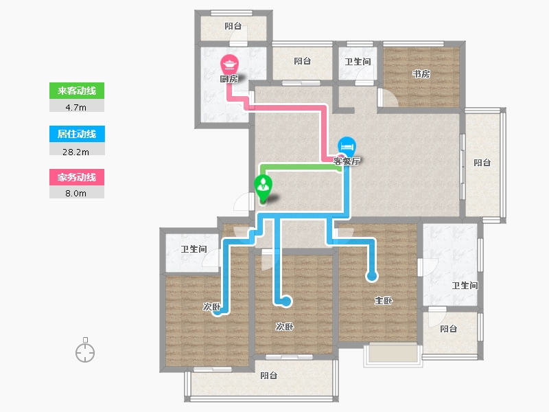 江苏省-常州市-滨江天宸-156.42-户型库-动静线