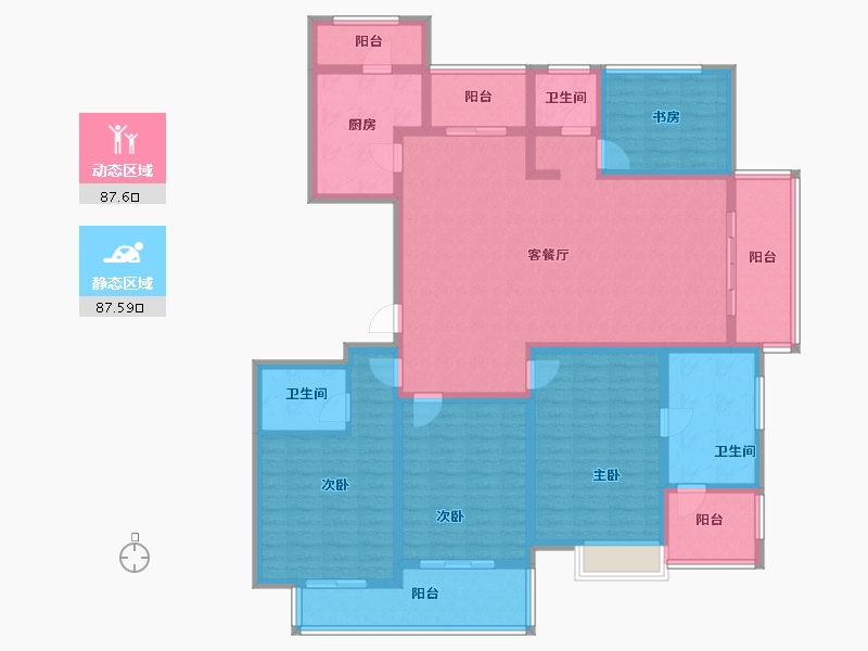 江苏省-常州市-滨江天宸-156.42-户型库-动静分区