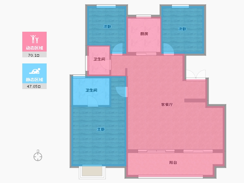 江苏省-常州市-熙悦府-106.20-户型库-动静分区