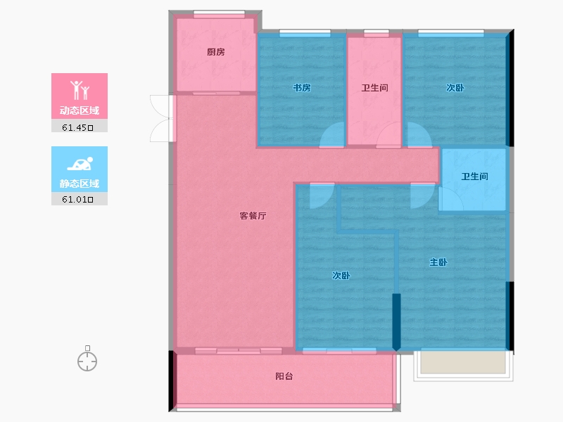 浙江省-杭州市-佳源湘湖印象-112.48-户型库-动静分区