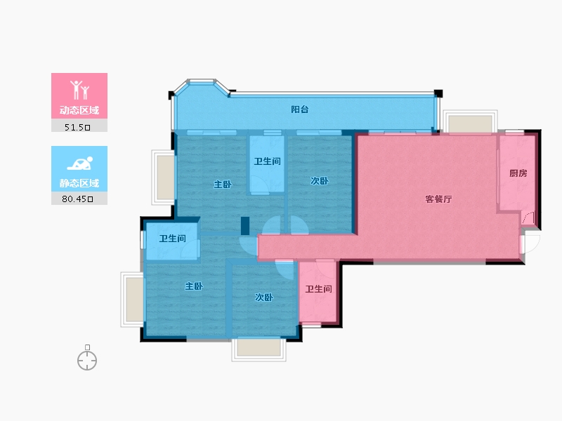 广西壮族自治区-南宁市-汉军冠江台-118.78-户型库-动静分区