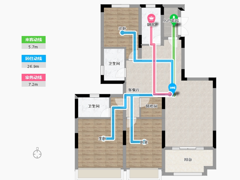 广东省-佛山市-恒大郦湖城-110.04-户型库-动静线