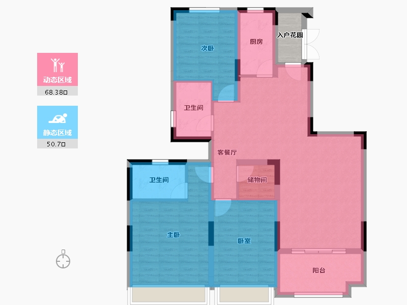 广东省-佛山市-恒大郦湖城-110.04-户型库-动静分区