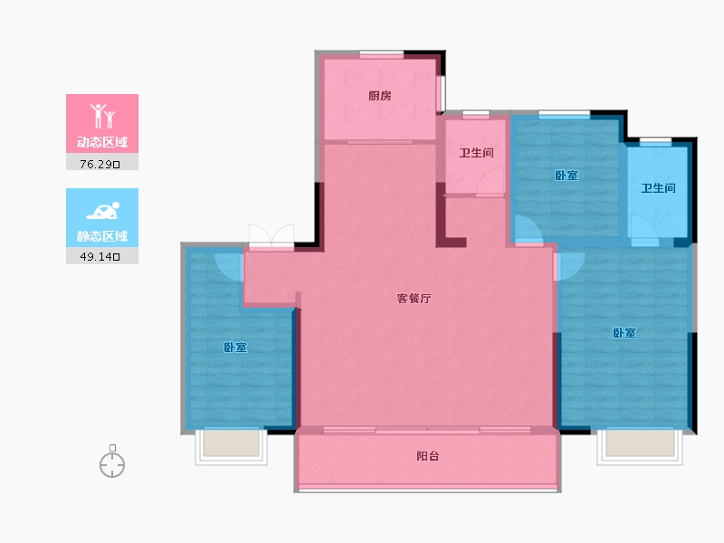 江苏省-常州市-天宁融悦府-113.64-户型库-动静分区