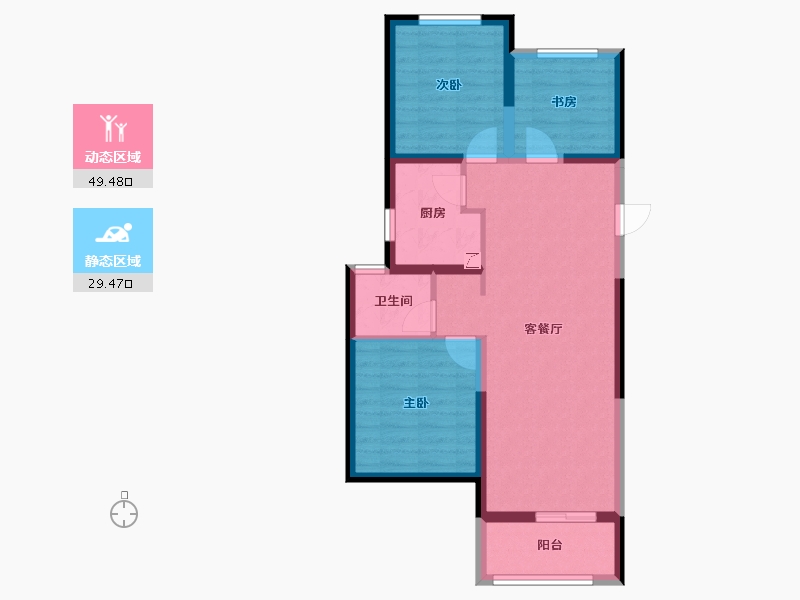 山西省-太原市-融信·时光之城-70.03-户型库-动静分区