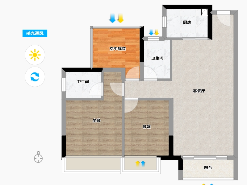 广东省-佛山市-三水冠军城-72.71-户型库-采光通风