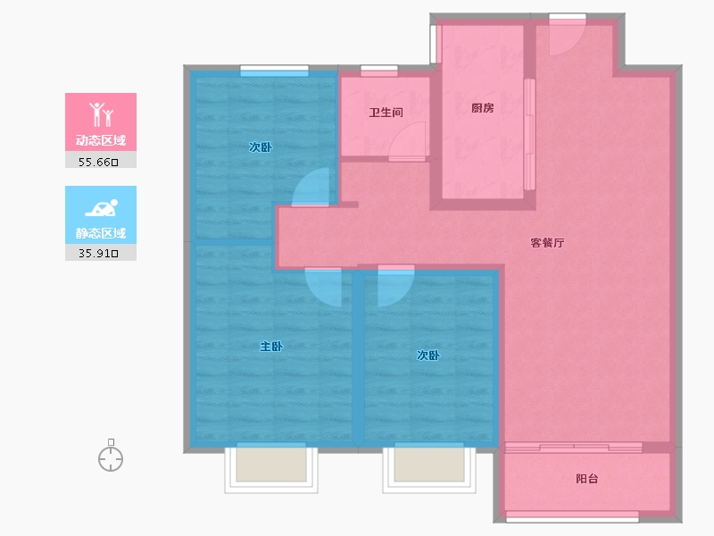 山西省-太原市-万科翡翠东第-81.93-户型库-动静分区