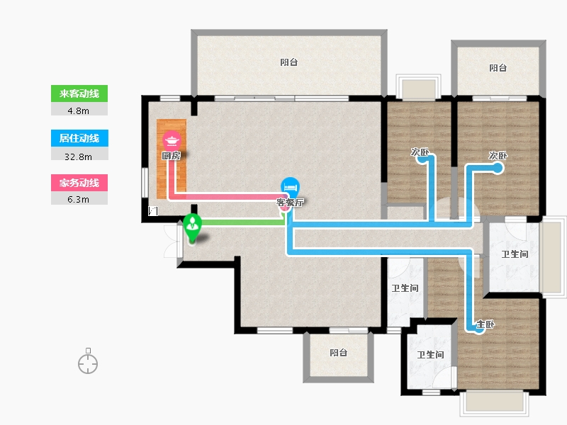 广西壮族自治区-南宁市-凯旋1号上水湾-162.40-户型库-动静线