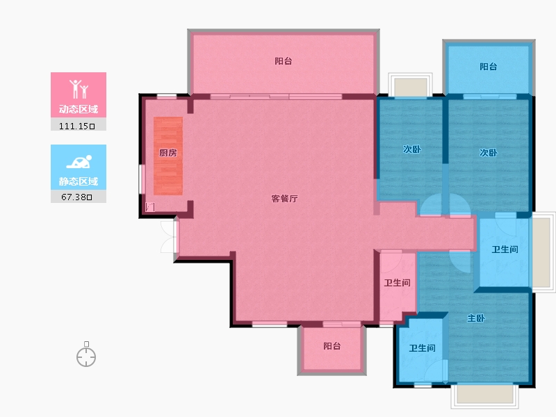 广西壮族自治区-南宁市-凯旋1号上水湾-162.40-户型库-动静分区