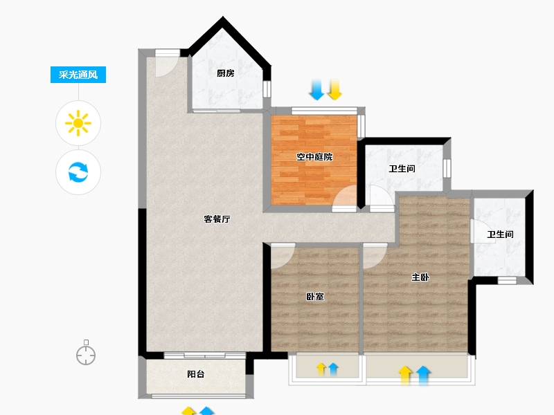 广东省-佛山市-三水冠军城-86.85-户型库-采光通风