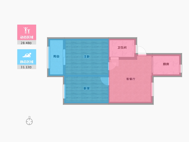 福建省-厦门市-文兴东一里-61.00-户型库-动静分区