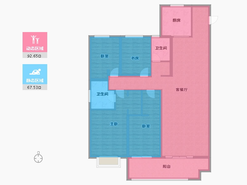 山西省-太原市-太原绿地新里城-144.90-户型库-动静分区