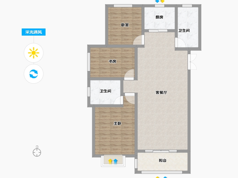 甘肃省-兰州市-兰石豪布斯卡-106.00-户型库-采光通风