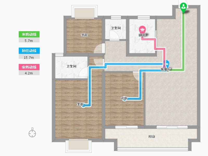 江苏省-常州市-滨江天宸-103.35-户型库-动静线