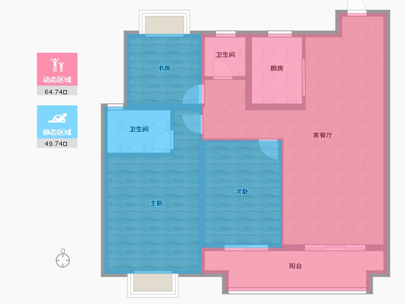 江苏省-常州市-滨江天宸-103.35-户型库-动静分区