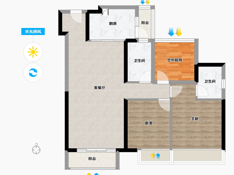 广东省-佛山市-三水冠军城-83.00-户型库-采光通风